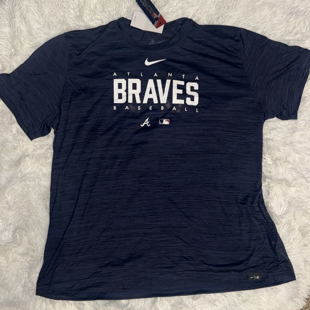 MNike DriFit Men's Atlanta Braves Navy T-Shirt Sz 3XL